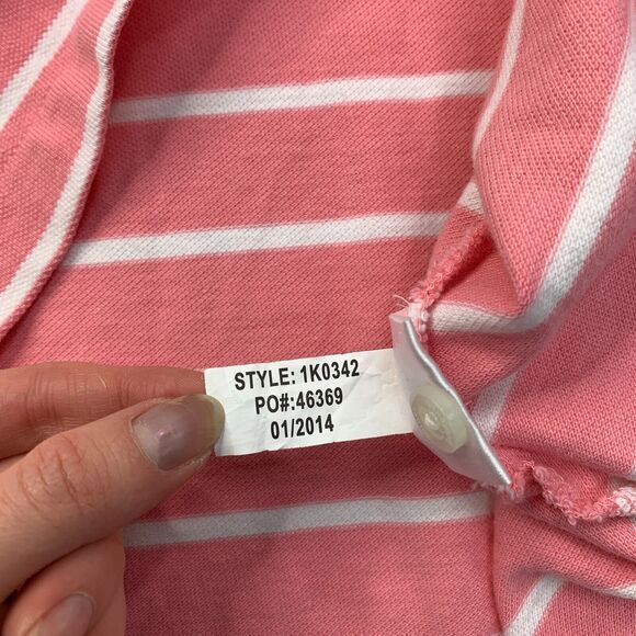 Vineyard Vines Polo Shirt Mens L Large Pink Striped Cotton Collared Island Shep - Picture 7 of 12